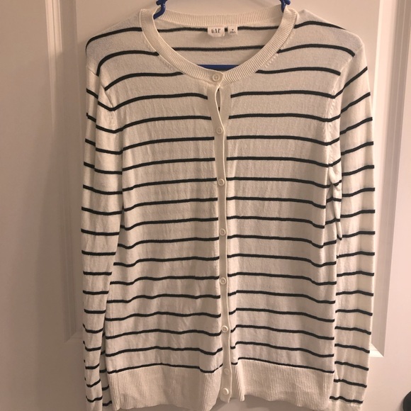 White and Black Striped Gap Sweater - Picture 1 of 3